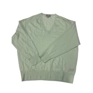 J.Crew 100% cashmere V-neck sweater light green color Size Small warm winter